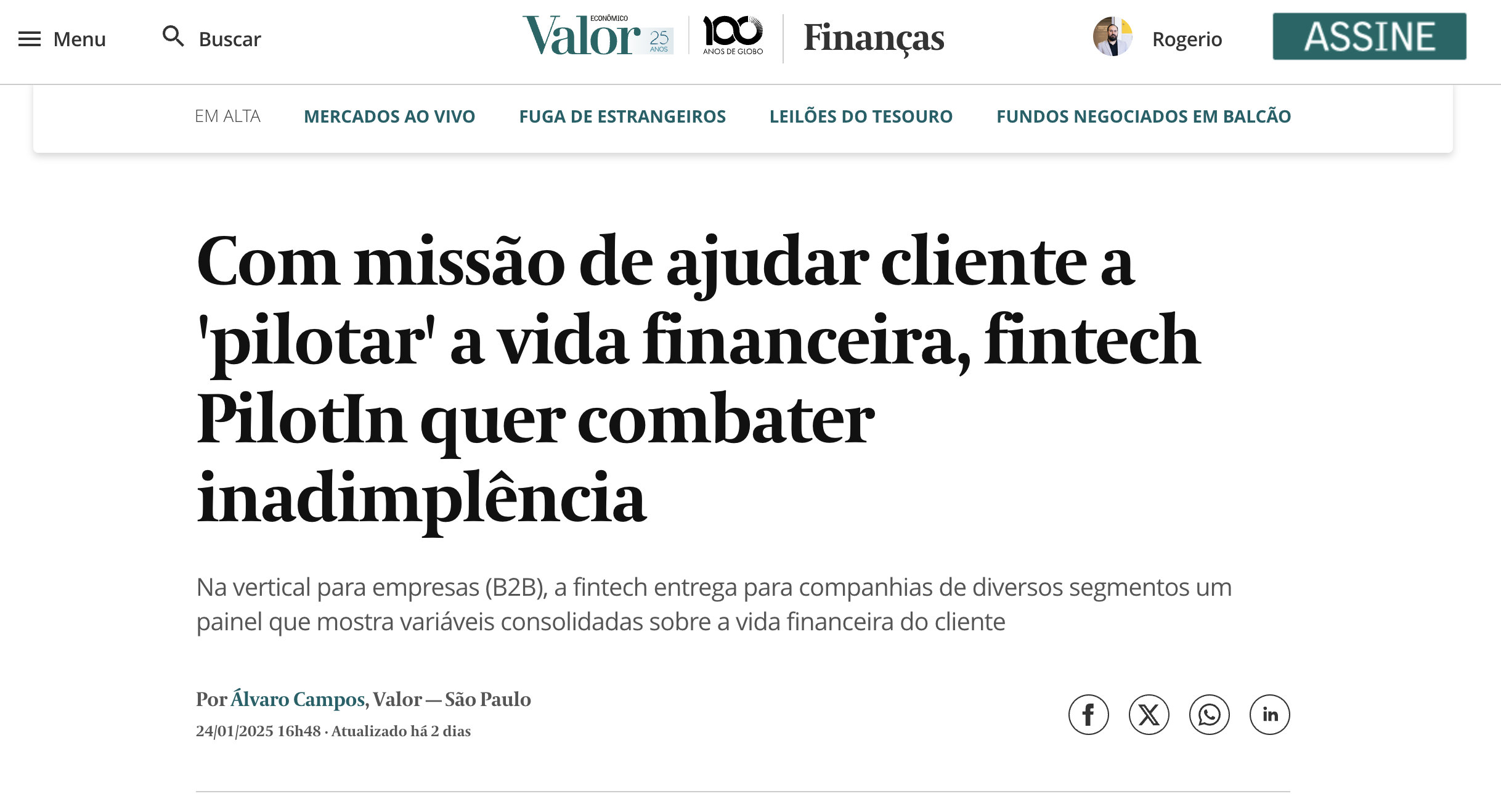 Com missão de ajudar cliente a ‘pilotar’ a vida financeira, fintech PilotIn quer combater inadimplência